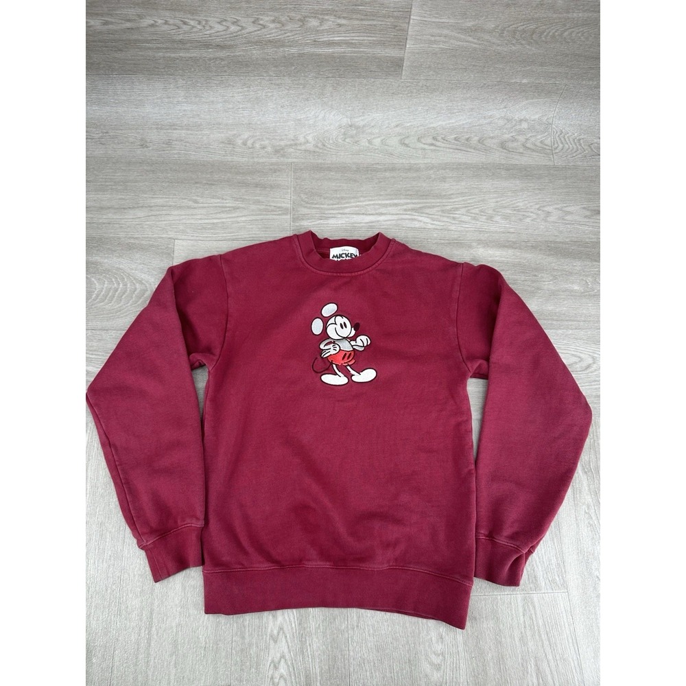 Disney Parks Mickey Mouse Sweatshirt Women XS Red‎ Genuine Mousewear Pullover